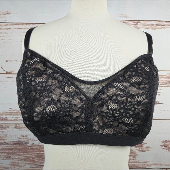 Torrid Curve Lace Bandeau Bralette Black Size 3 - Picture 1 of 8